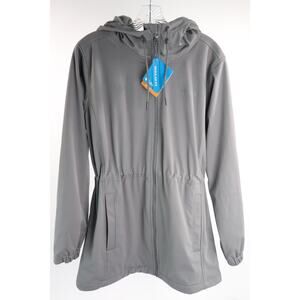 Columbia Rose Winds Softshell Hooded Jacket Women's M Gray Full-Zip Closure NWT